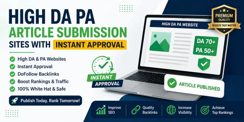 article subission sites with instant approval